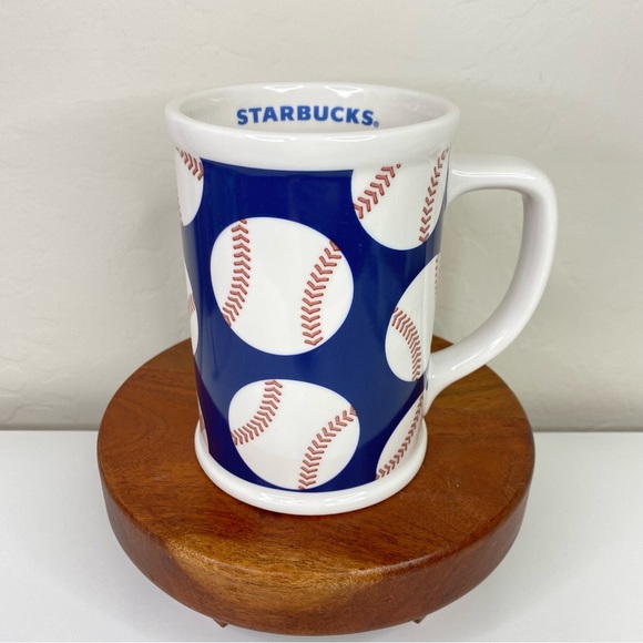 Starbucks 2007 Baseball 16 oz Red White Blue Mug - Picture 1 of 7